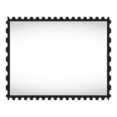 Blank postage stamp template isolated on white background. Trendy postage stamp for label, sticker, app, post stamp and wallpaper. Creative art concept, vector illustration