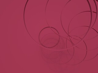 3d rendering of modern abstract shapes  compose in layers with red background