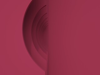 3d rendering of modern abstract shapes  compose in layers with red background