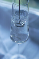 water pouring into glass