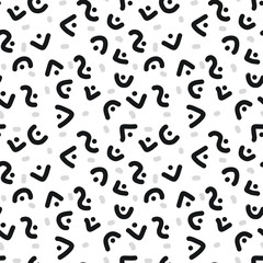 Texture abstract curve lines and dots seamless pattern background. 