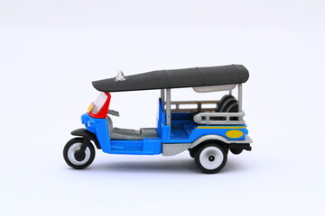 Motor tricycle,Tuk Tuk model Thailand in white Background