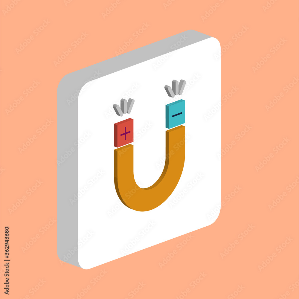 Poster magnet, magnetism simple vector icon. illustration symbol design template for web mobile ui element.