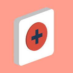Obraz premium Medical Cross Simple vector icon. Illustration symbol design template for web mobile UI element. Perfect color isometric pictogram on 3d white square. Medical Cross icons for business project.