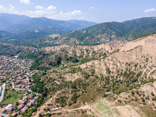 Fototapeta na wymiar Aerial view of town of Kresna, Bulgaria