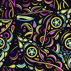 Vector Color Abstract Floral Seamless Pattern