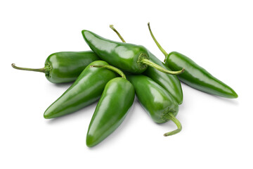 Heap of fresh green jalapeno peppers