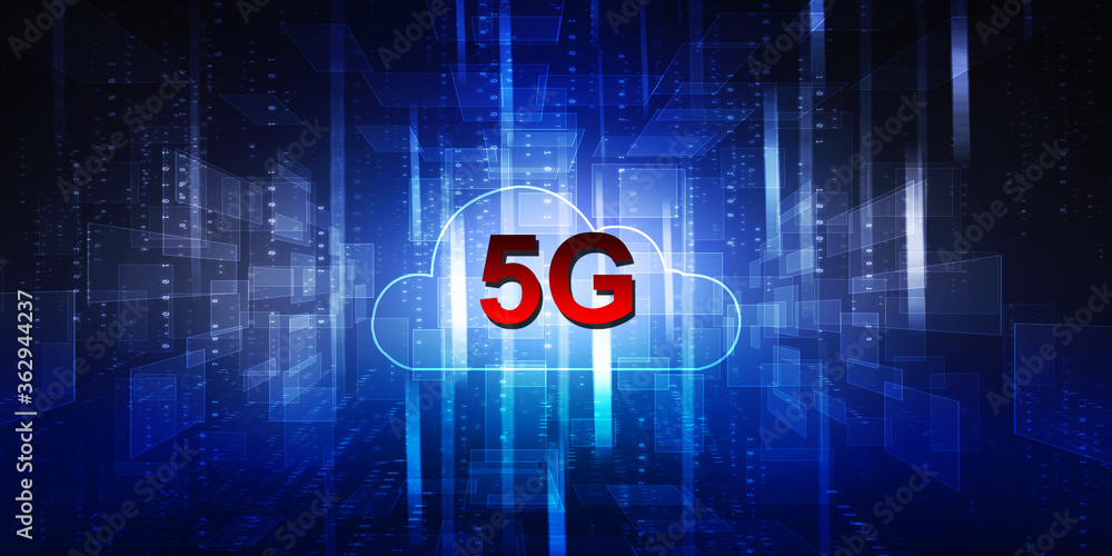 Poster 2d rendering 5g network 5g connection