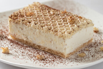 Delicious ice cream sandwich on a plate.