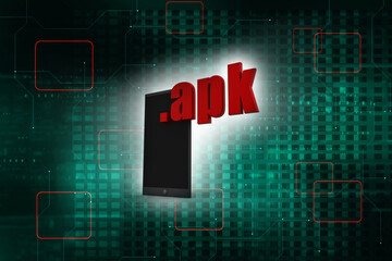 3d rendering mobile phone with .apk