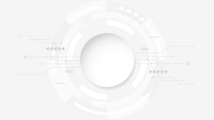 Obraz premium Grey white Abstract technology background,Hi tech digital connect, communication, high technology concept, science, technology background