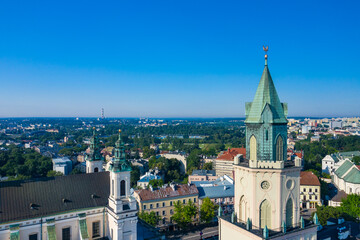 Lublin. Poland. Aerial view of old town. Touristic city center of Lublin bird's eye view. Popular tourist destinations from above. © Curioso.Photography