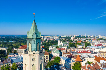 Lublin. Poland. Aerial view of old town. Touristic city center of Lublin bird's eye view. Popular tourist destinations from above. © Curioso.Photography