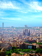 An aerial view of Barcelona, Spain