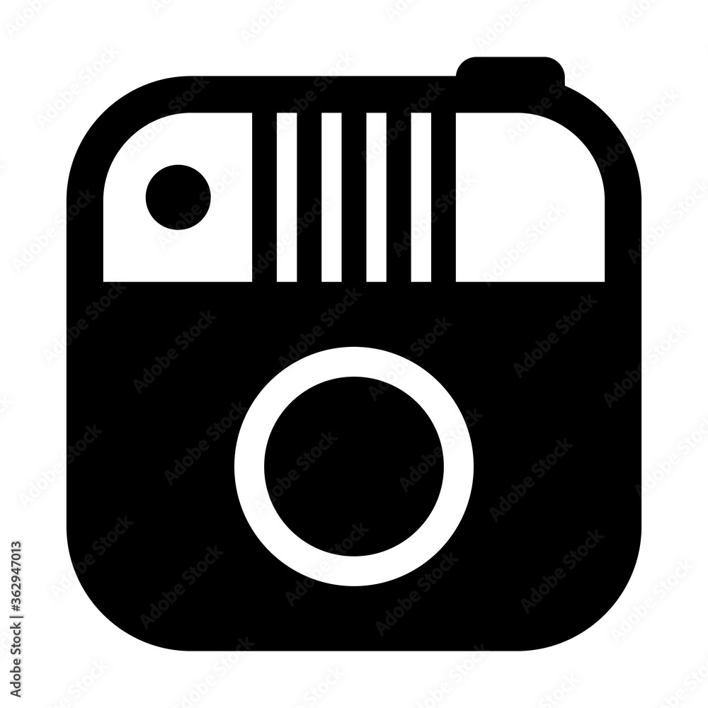 Poster camera vector icon. photo line vector icon minimalistic flat design.