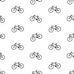 Seamless pattern with cute retro bikes