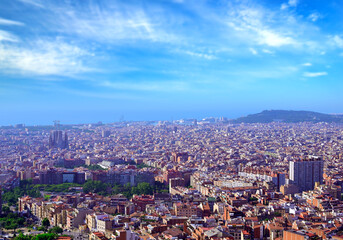 Naklejka na ściany i meble An aerial view of Barcelona, Spain