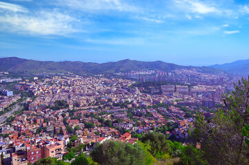 An aerial view of Barcelona, Spain
