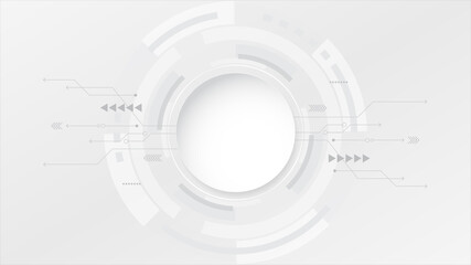 Obraz premium Grey white Abstract technology background,Hi tech digital connect, communication, high technology concept, science, technology background