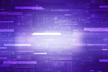 2d illustration Abstract futuristic electronic circuit technology background