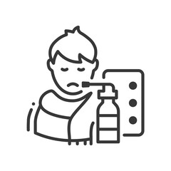 Flu - line design style single isolated icon