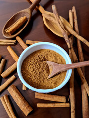 Cinnamon is a spice obtained from the inner bark of several species of trees of the genus Cinnamomum (family Lauraceae), used in both sweet and savory foods.