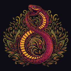 Vector Abstract Red Snake Illustration