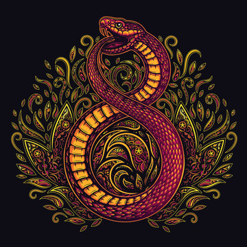 Vector Abstract Red Snake Illustration