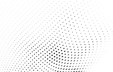 Chaotic abstract hafton background. Waves of black dots on white