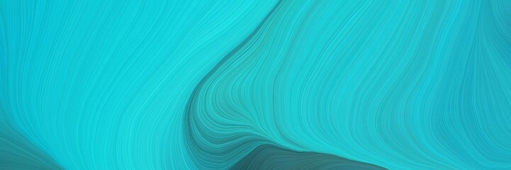 colorful and elegant vibrant artistic art design graphic with modern soft curvy waves background illustration with dark turquoise, teal blue and dark cyan color