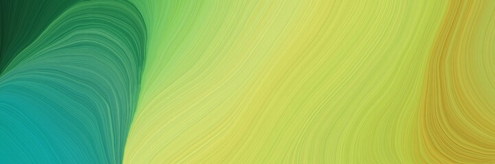 colorful and elegant vibrant abstract artistic waves graphic with modern soft swirl waves background design with dark khaki, sea green and pastel green color