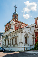 The Church of the Introduction to the temple was built and improved for 50 years, until it acquired an extant appearance. White decorations Shine on the traditionally red walls.       