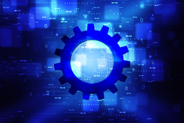 2d illustration abstract gear Network