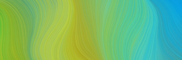 colorful and elegant vibrant artistic art design graphic with contemporary waves illustration with yellow green, light sea green and medium aqua marine color