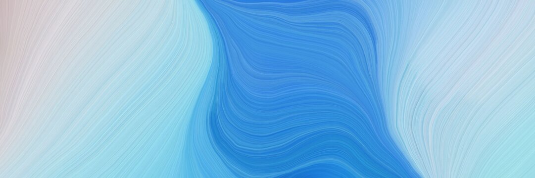 colorful and elegant vibrant creative waves graphic with modern soft swirl waves background design with light blue, royal blue and corn flower blue color © Eigens