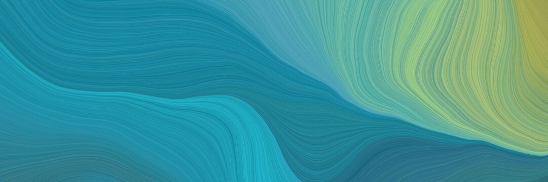 colorful and elegant vibrant background graphic with curvy background design with blue chill, teal blue and dark sea green color © Eigens
