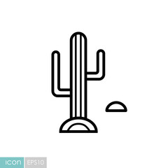Desert cactus vector icon. Nature sign