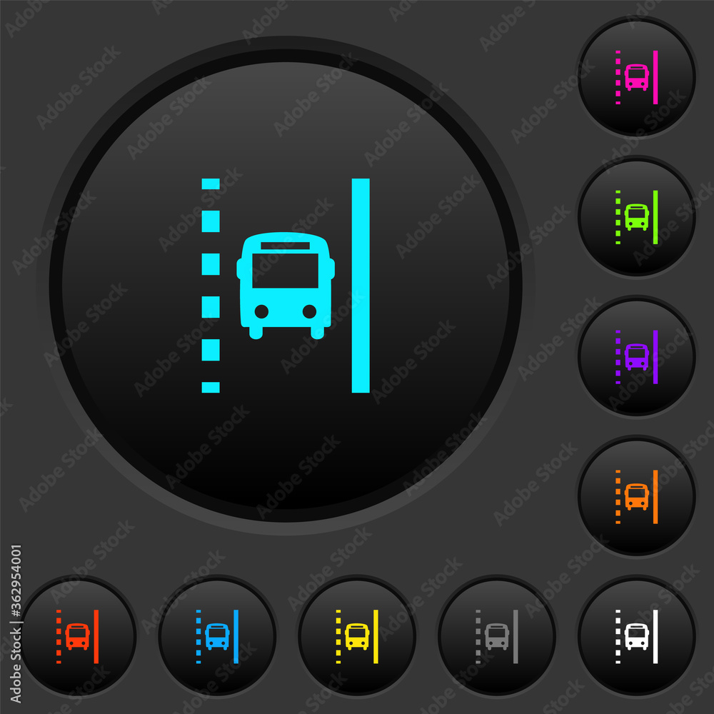 Poster bus lane dark push buttons with color icons
