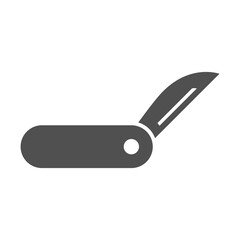 Folding knife icon in flat style.Vector illustration.