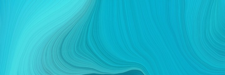 colorful and elegant vibrant abstract art waves graphic with abstract waves design with light sea green, turquoise and dark cyan color