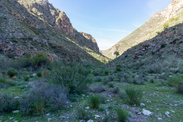 River bed surrounded by great mountains