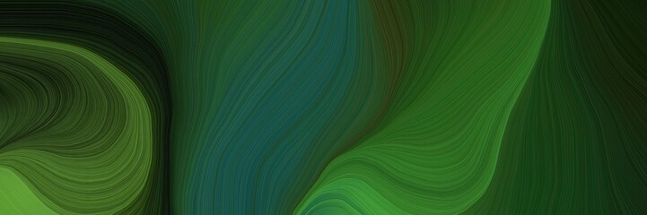colorful and elegant vibrant background graphic with curvy background illustration with very dark green, dark green and dark olive green color
