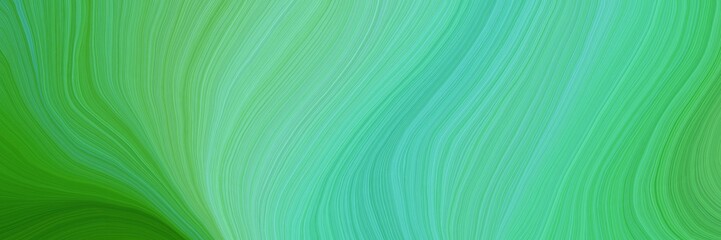 colorful and elegant vibrant artistic art design graphic with modern curvy waves background illustration with medium aqua marine, forest green and medium sea green color