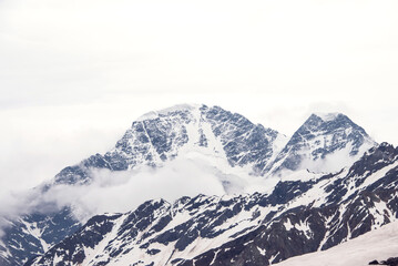 Fototapeta na wymiar Panoramic view of glacier mountains of Elbrus region, Russia