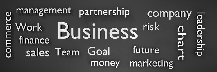 Business text Word Cloud background panorama 3d rendering