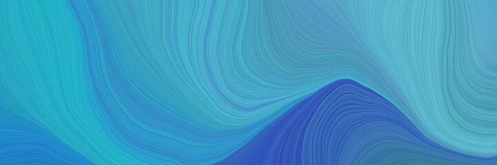 colorful and elegant vibrant background graphic with smooth swirl waves background design with steel blue, strong blue and medium turquoise color