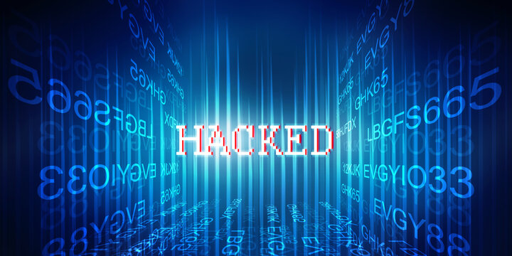2D illustration Hacked data online code background