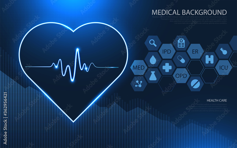 Wall mural modern medical technology and innovation concept. health care pattern medical innovation concept bac