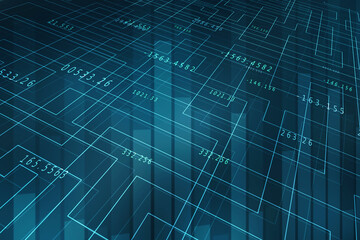 2d rendering Stock market online business concept. business Graph 