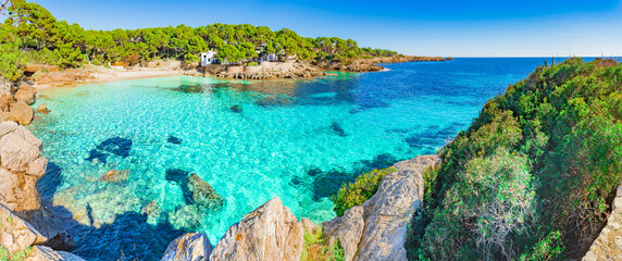 Beach scenery panorama on Majorca, Spain, Balearic Islands